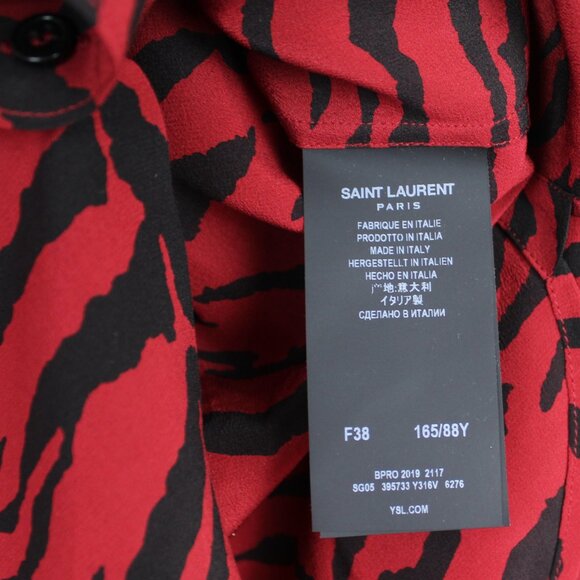NEW Saint Laurent Red Zebra Silk Blouse– Statement Top for Work Events & GNO - Picture 9 of 15